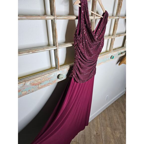 R & M Richards Long Evening Gown Dress W/ Glitter knit Bodice Ladies size 12 - Picture 14 of 16